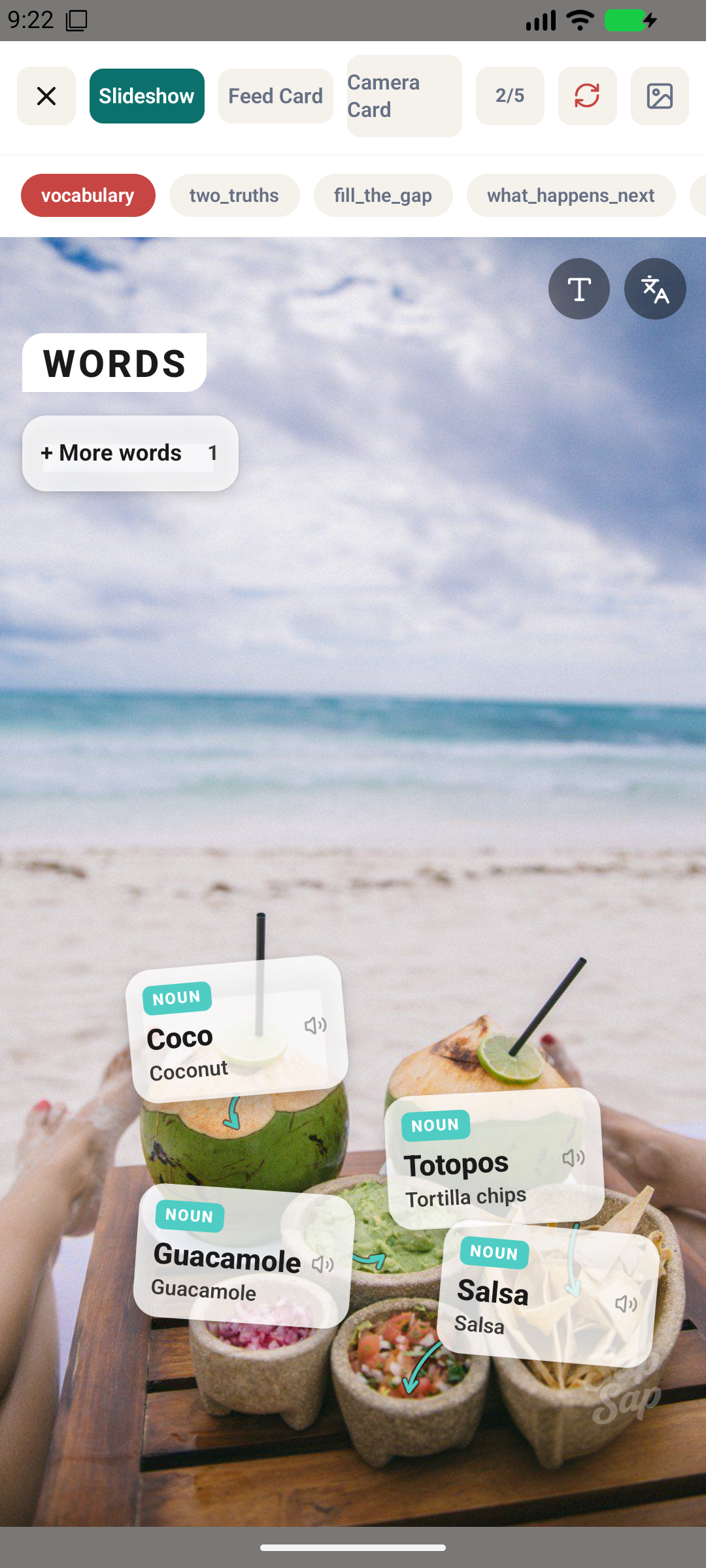 Beach snacks final grounded-card layout