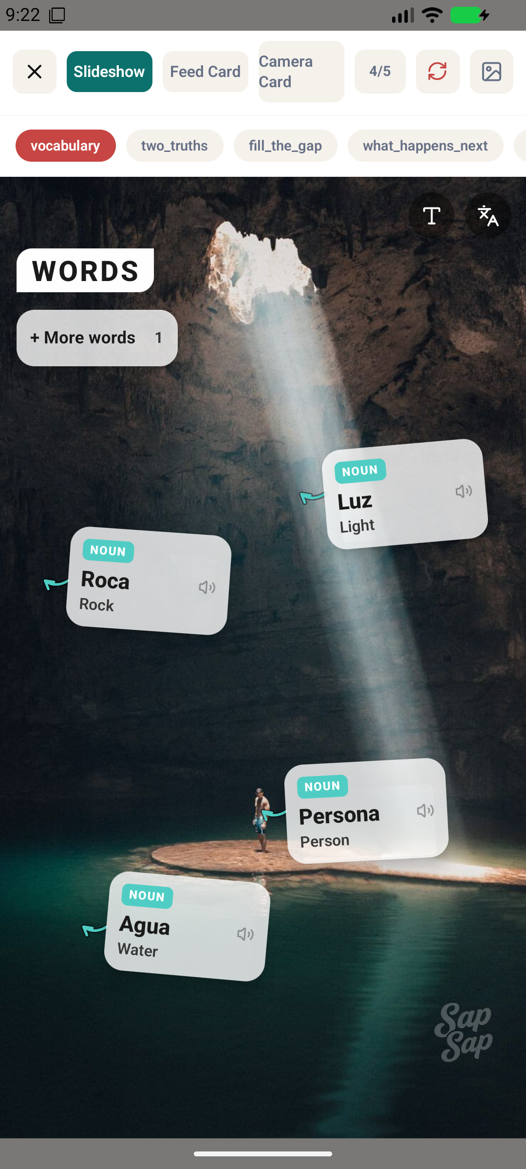 Cenote final grounded-card layout